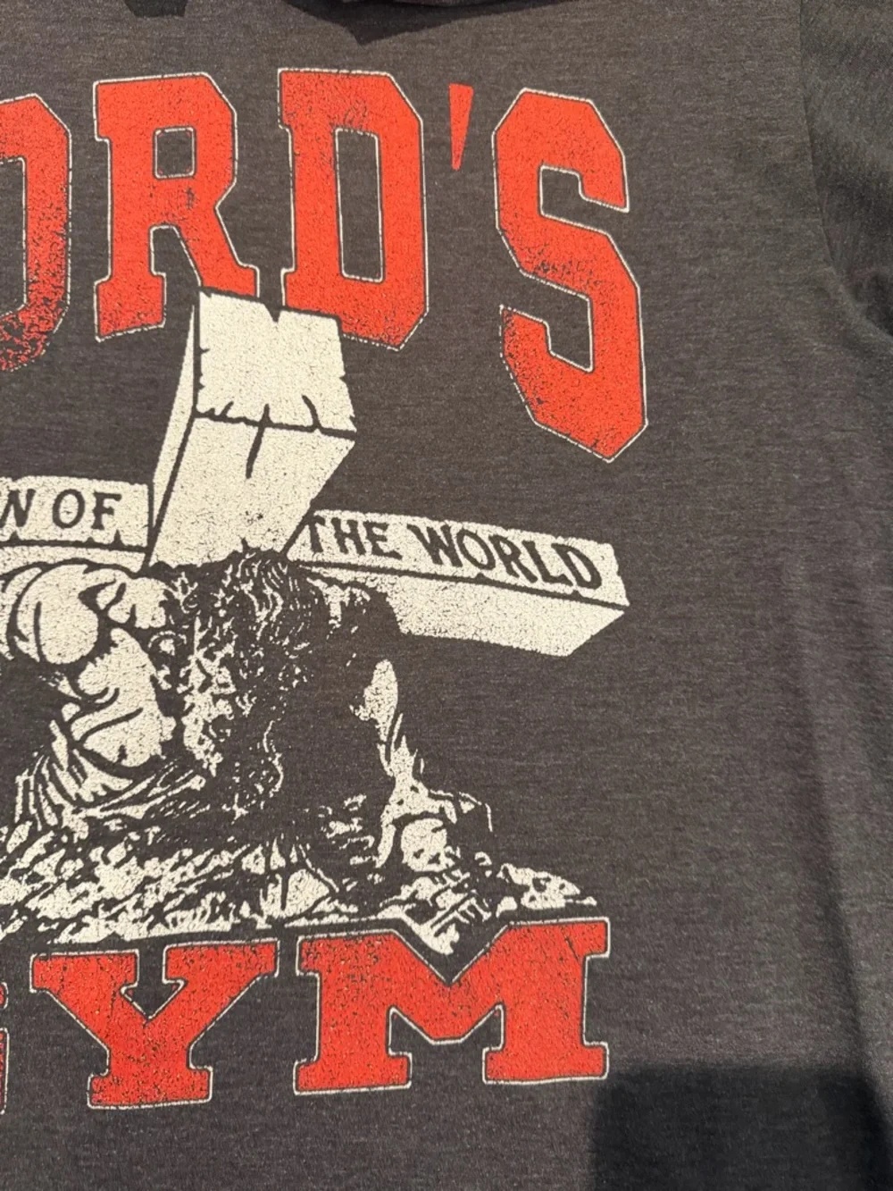 Lord's Gym Jesus‎ Tee His Pain Your Gain Vintage Grey Y2K Mens Large